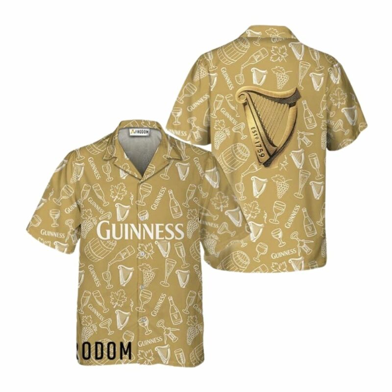 Guinness Beer Doodle Art Hawaiian Shirt
