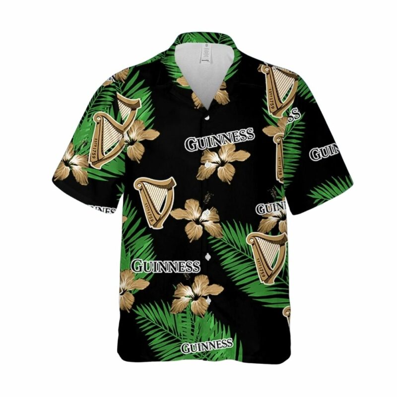 Guinness Hawaiian Hibiscus Flower Pattern Hawaiian Shirt