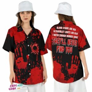 Halloween Bloody Night Theyll Never Find You Scary Hawaiian Shirt