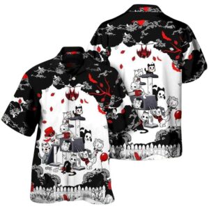 Halloween Cat Horror Kitten Cosplay Hawaiian Shirt