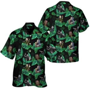 Halloween Character Horror Movies Leaf Tropical Hawaiian Shirt