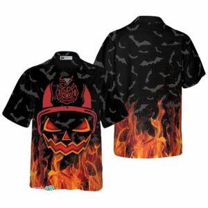 Halloween Firefighter Hawaiian Shirt
