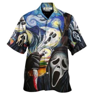 Halloween Ghost Scream Starry Night Funny Boo Hawaiian Shirt