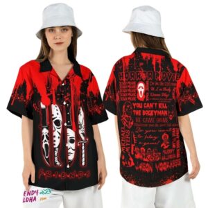 Halloween Horror Friends Knife Michael Ghostface Jason Hawaiian Shirt