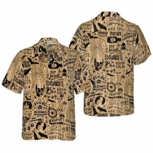 Halloween Ouija Pattern Hawaiian Shirt