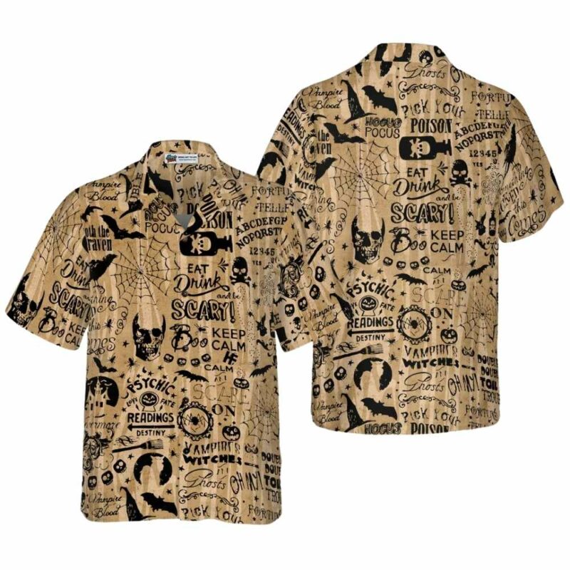 Halloween ouija pattern hawaiian shirt 1
