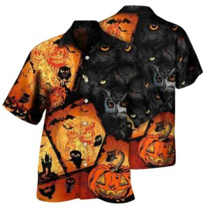 Halloween Owl Pumpkin Scary Hawaiian Shirt