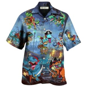 Halloween Pirate Dinosaur Scary Hawaiian Shirt