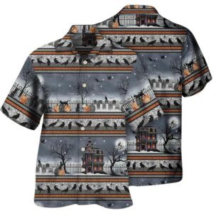 Halloween Spooky Night Border Hawaiian Shirt
