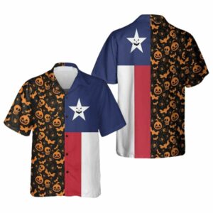 Halloween Texas Flag Hawaiian Shirt