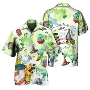 Halloween This Witch Needs Coffee Hawaiian Shirt