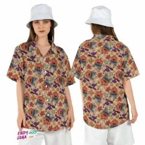 Halloweentown Pumpkin Fall Halloween Witch Hat Hawaiian Shirt