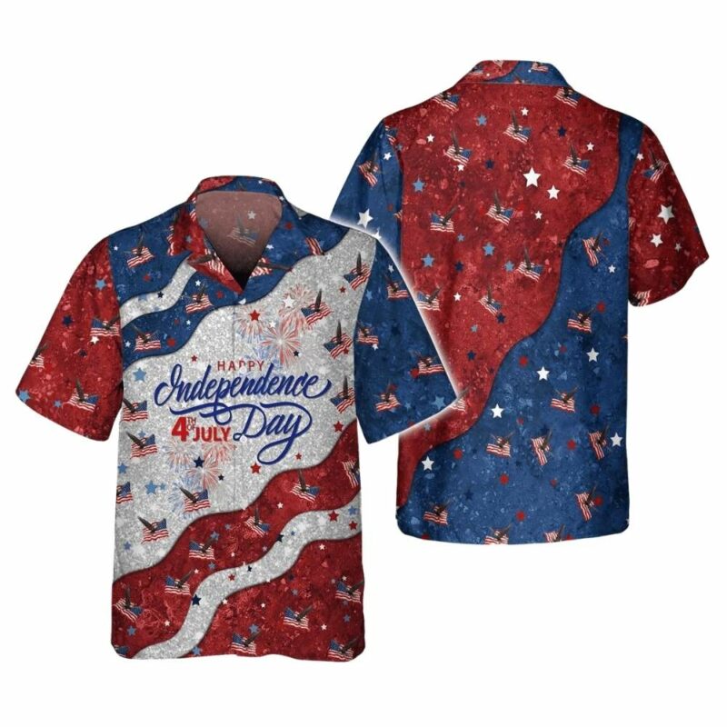 Happy independence day 4th of july firework funny hawaiian shirt 1
