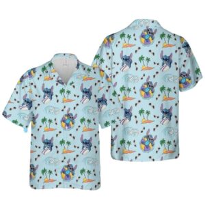 Happy Stitch Tropical Summer Beach Vacation Lilo And Stitch Hawaiian Shirt