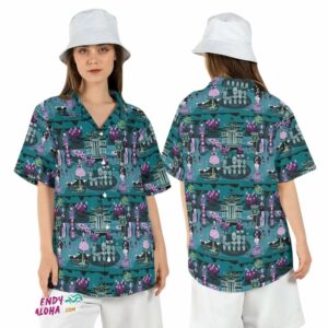Haunted Mansion Map Halloween Hitchhiking Ghosts Hawaiian Shirt