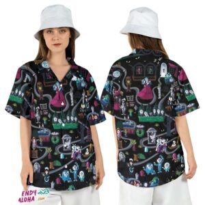 Haunted Mansion Map Stretching Room Halloween Hawaiian Shirt