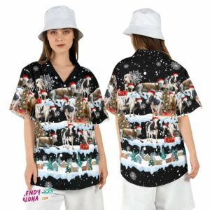 Heifer Merry Christmas Cow Farm Animal Xmas Hawaiian Shirt