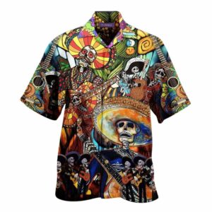 Hippie Halloween Lets Play A Guitar Hawaiian Shirt