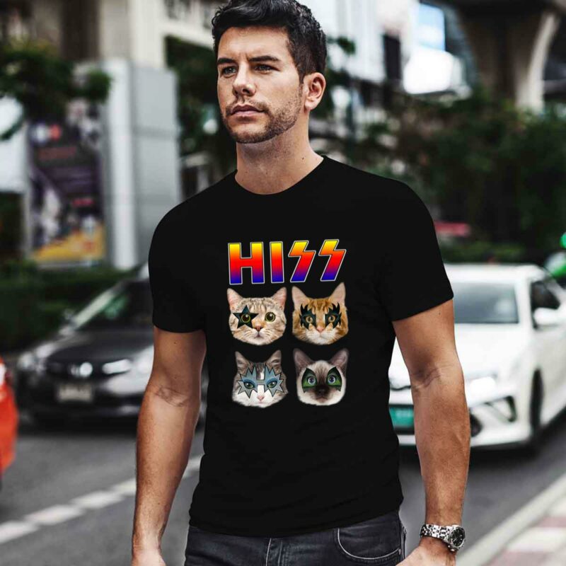 Hiss Cats Kittens Rockin Funny Kiss Band 4 T Shirt