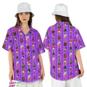 Hocus Pocus Cartoon Style Sanderson Sisters Halloween Hawaiian Shirt