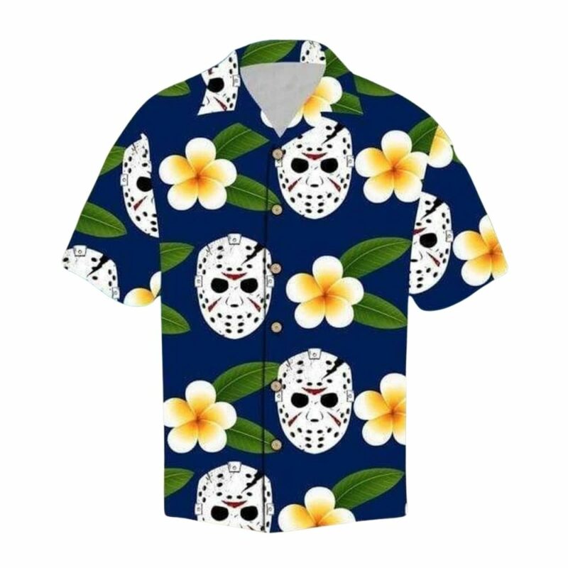 Horror night out with jackson voorhees halloween hawaiian shirt 1