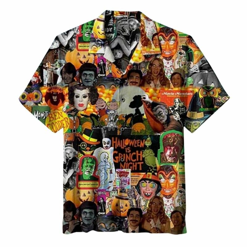 Horror scary halloween carving party hawaiian shirt 1
