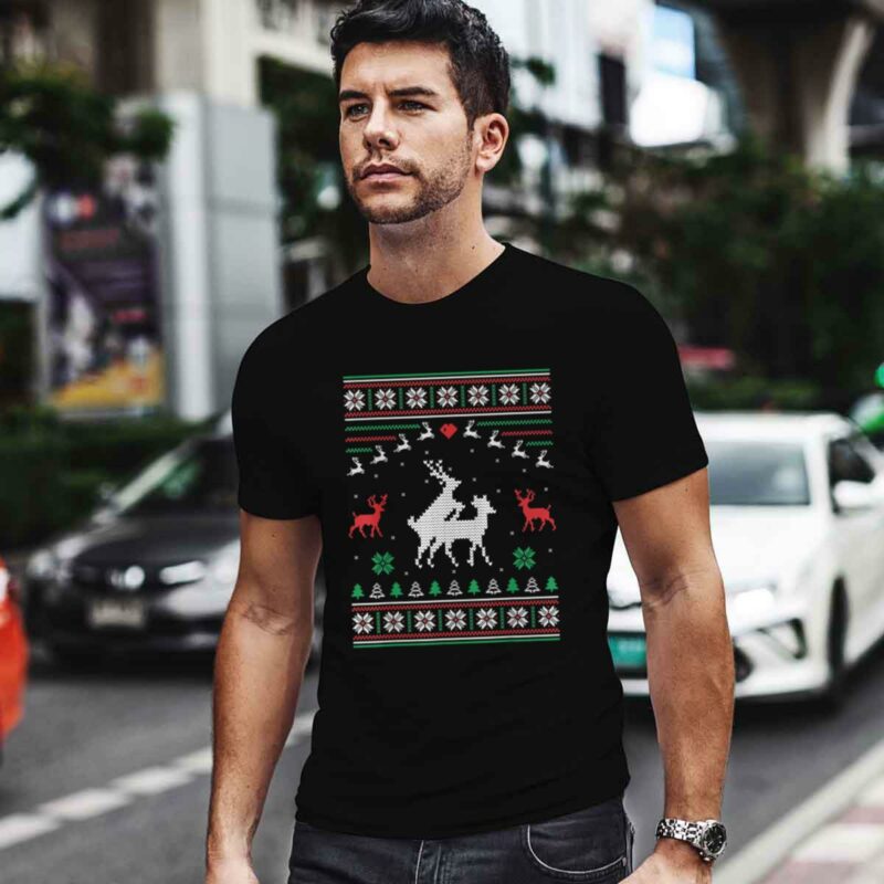 Humping Reindeer Couple Ugly Christmas Sweater 0 T Shirt