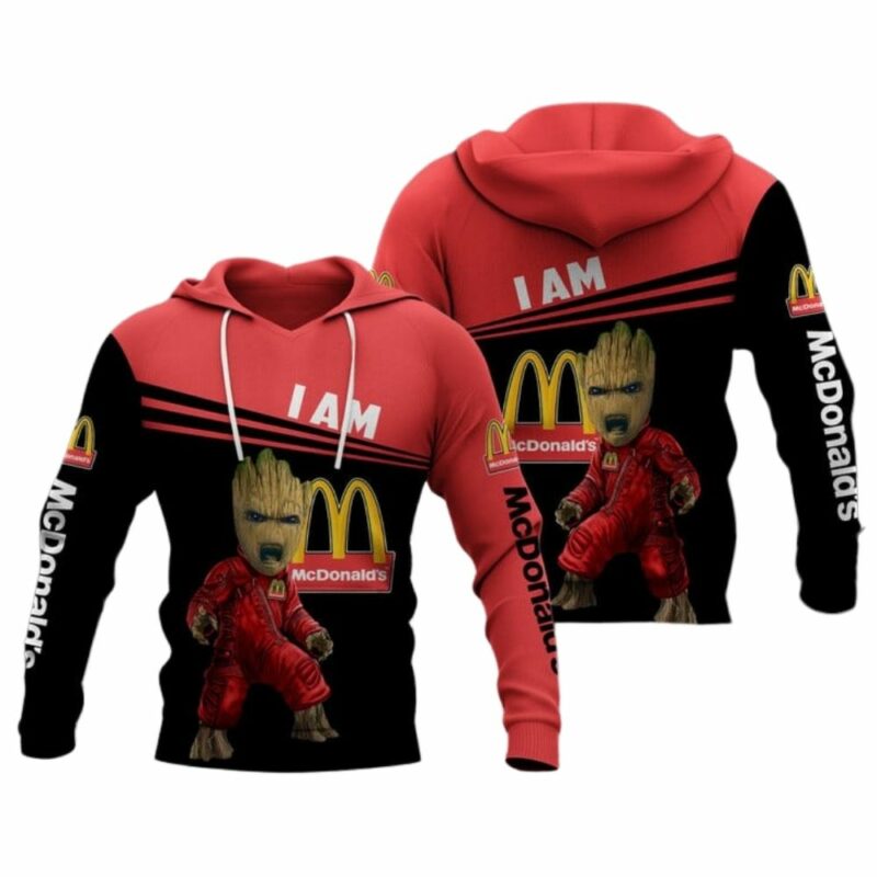 I Am Baby Groot With McDonalds All Over Print Hoodie