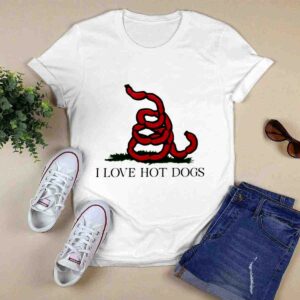 I Love Hot Dog Flag Shirt