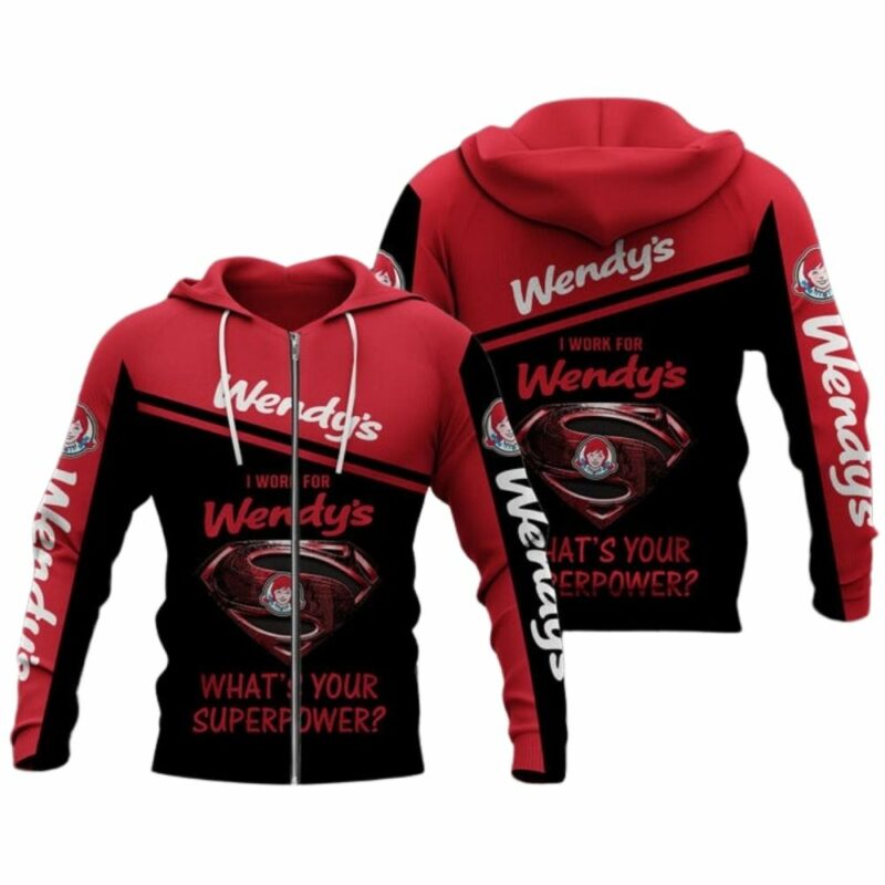 I Work For Wendys Whats Your Superpower All Over Print Hoodie