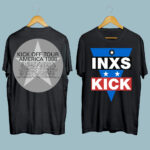 INXS Kick Off America Tour 1988 Star Band Rock Concert front 2 T Shirt 1