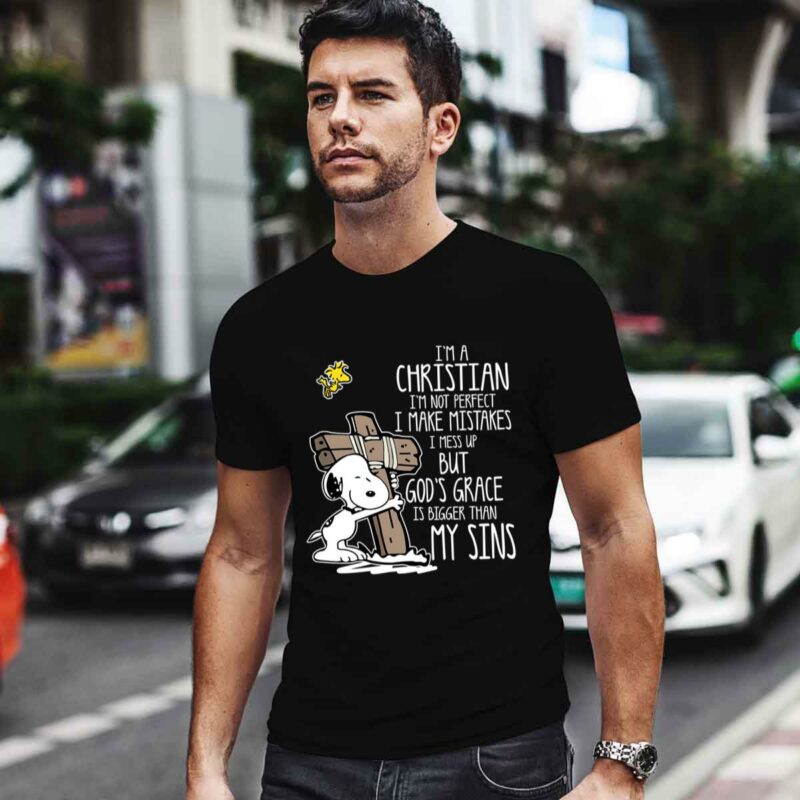 Im A Christian Im Not Perfect Gods Grace Snoopy 0 T Shirt