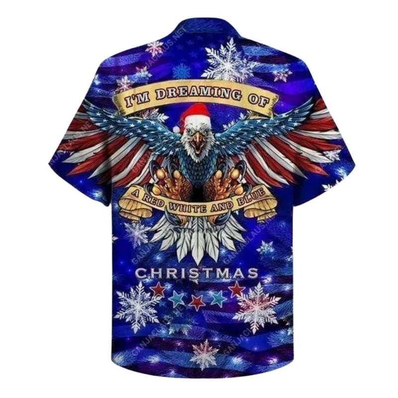 Im dreaming of a red white and blue christmas hawaiian shirt 1