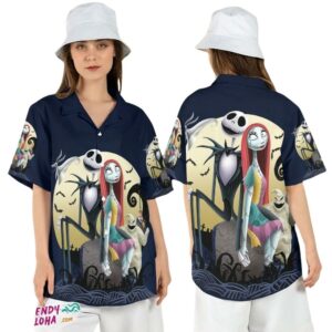 Jack Sally Halloween Bash Nightmare Before Christmas Hawaiian Shirt