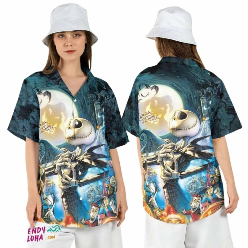 Jack skeleton halloween nightmare before christmas hawaiian shirt 1