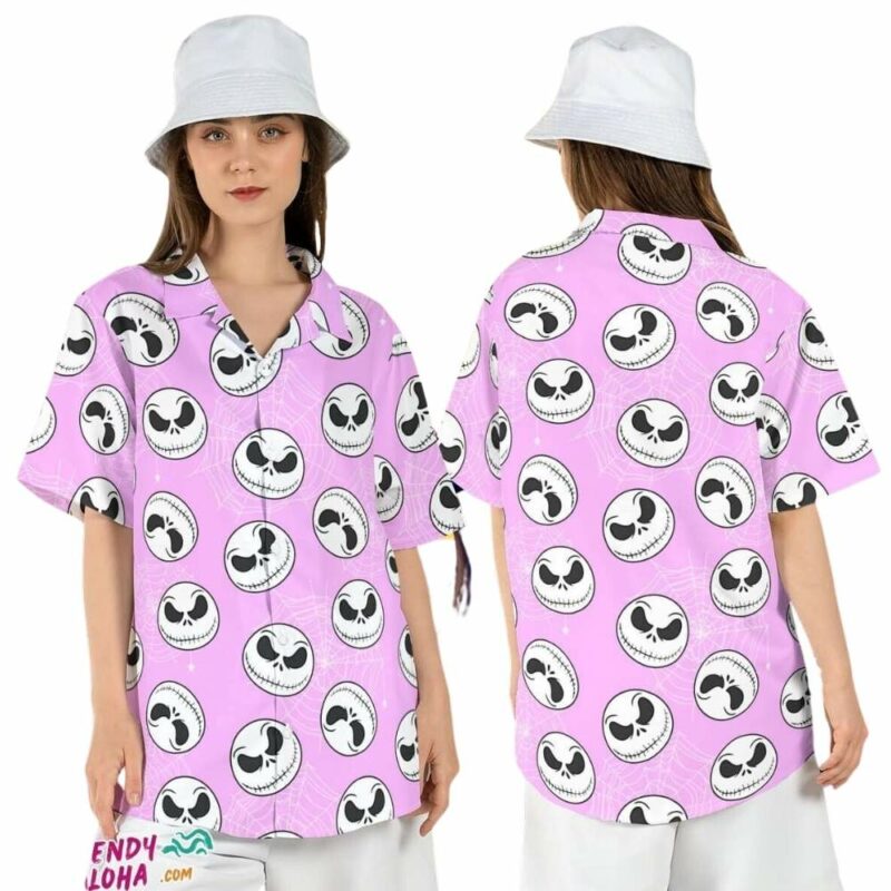 Jack skellington face nightmare xmas pumpkin king hawaiian shirt 1
