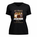 Jackson Browne 60 Years 1966 2026 Thank You For The Memories Signature 5 Womens V Neck.jpg