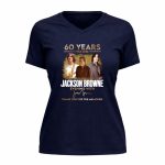 Jackson Browne 60 Years 1966 2026 Thank You For The Memories Signature 9 Womens V Neck.jpg