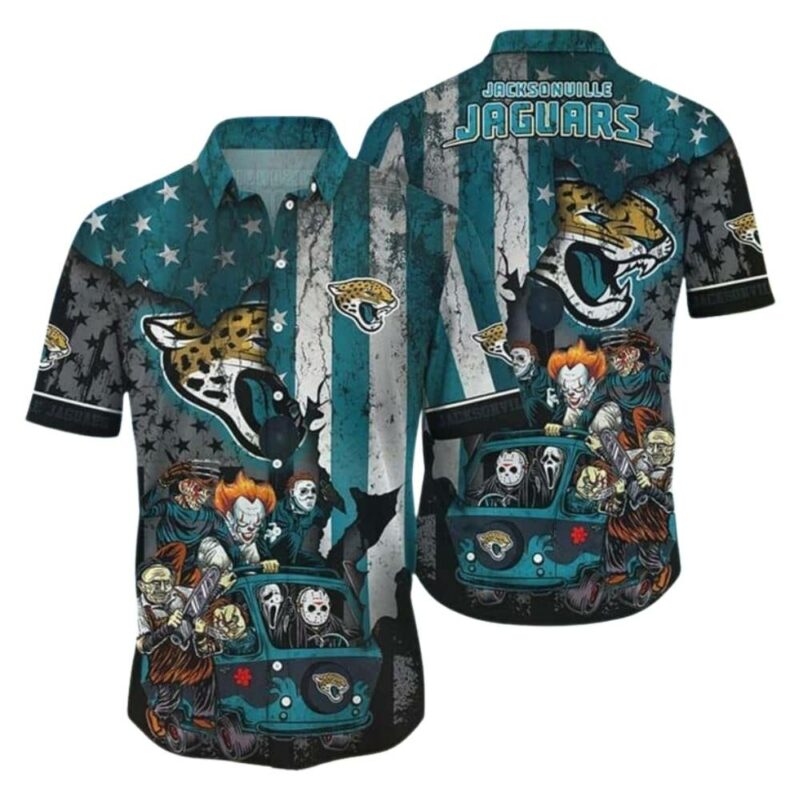 Jacksonville friends horror car flag american hawaiian shirt 1