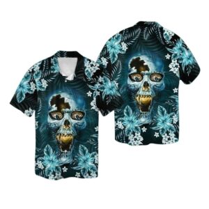 Jacksonville Jaguarsskull Floral Hawaiian Shirt