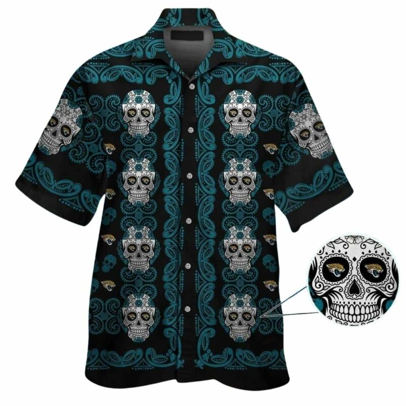 Jacksonville jaguarsskull many skull halloween hawaiian shirt 1