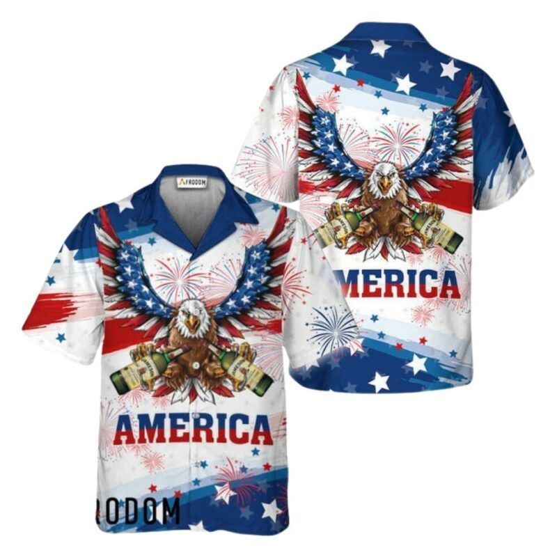 Jameson Whiskey Us Flag Eagle Hawaiian Shirt 1