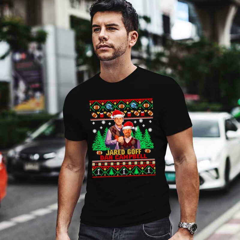 Jared Goff Dan Campbell Ugly Christmas 0 T Shirt