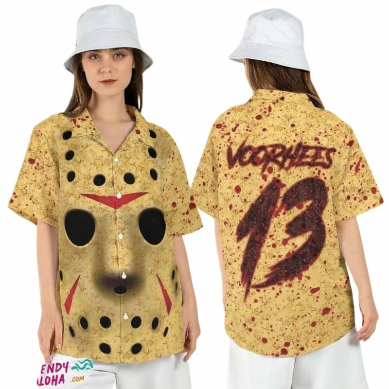 Jason voorhees mask friday the hawaiian shirt 13th halloween horror hawaiian shirt 1