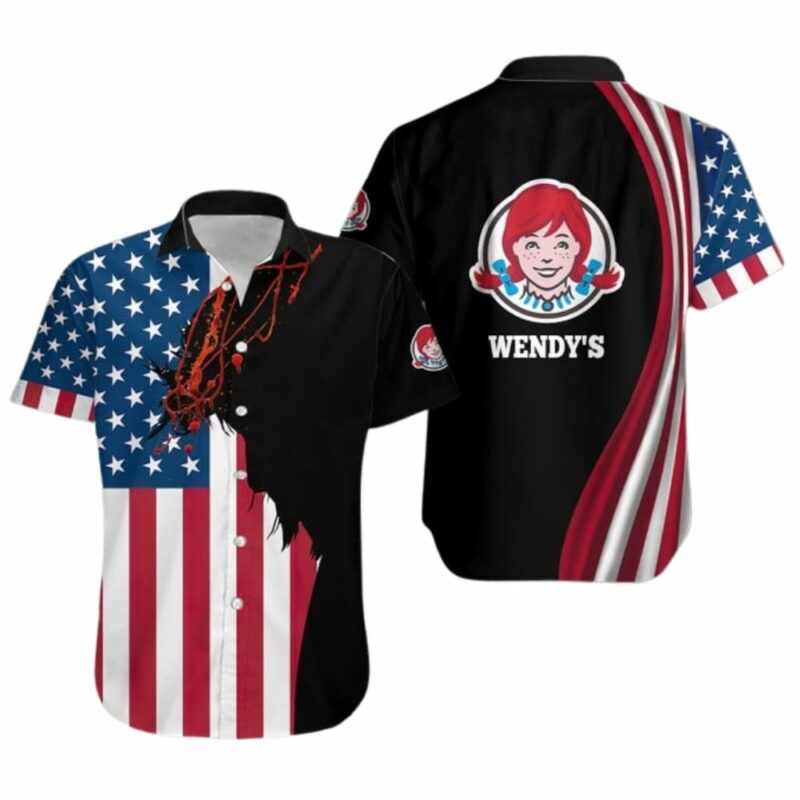 Jesus With Wendys For 4th Of July Hawaiian Shirt