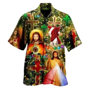 Jesus Christ Christmas Cross Hawaiian Shirt