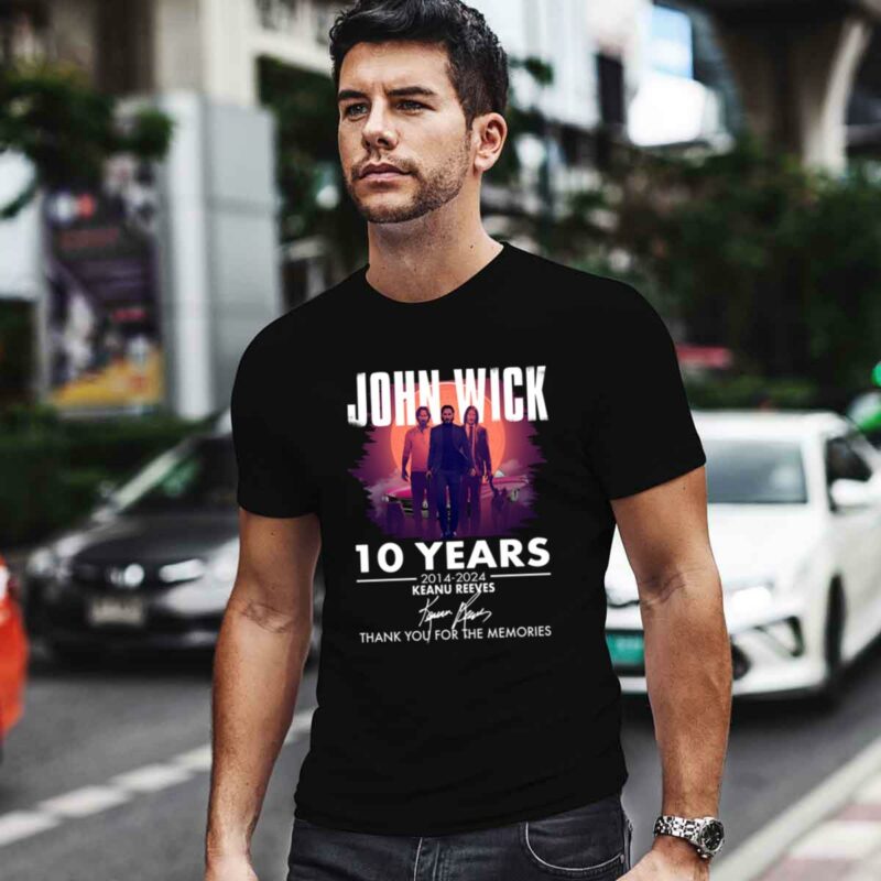 John Wick 10 Years 2014 2024 Keanu Reeves Signature 0 T Shirt