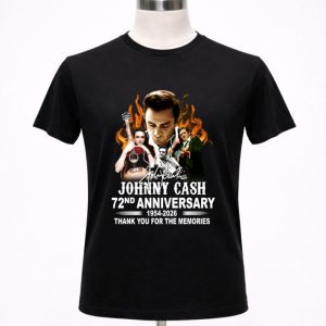 Johnny Cash 72nd Anniversary 1954-2026 Thank You For The Memories Signature Shirt