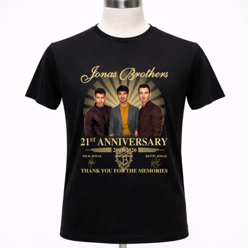 Jonas Brothers 21 anniversary 2005 2026 thank you for the memories signatures 1 T Shirt.jpg