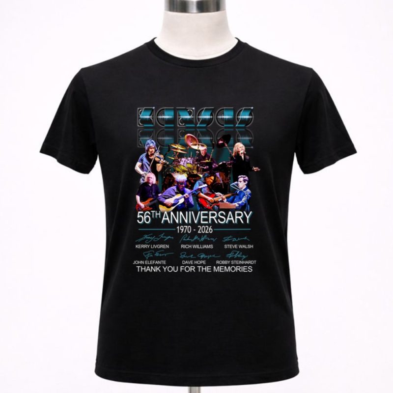 Kansas Rock Band 56th Anniversary 1970 2026 Thank You For The Memories Signature 1 T Shirt.jpg